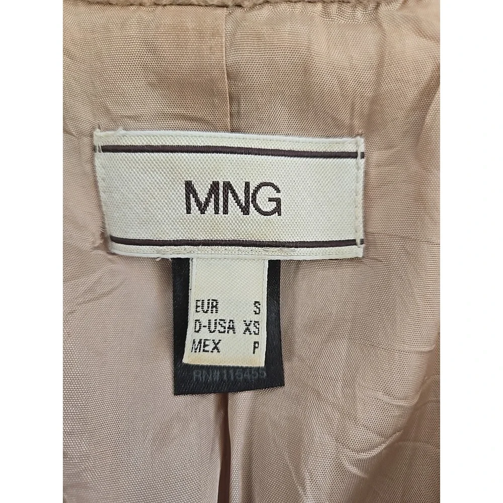 Mango MNG Beige Wool Blend Long Sleeve Double Breasted Trench Coat‎ Jacket S